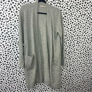 Soft Surroundings cashmere gray long cardigan sweater